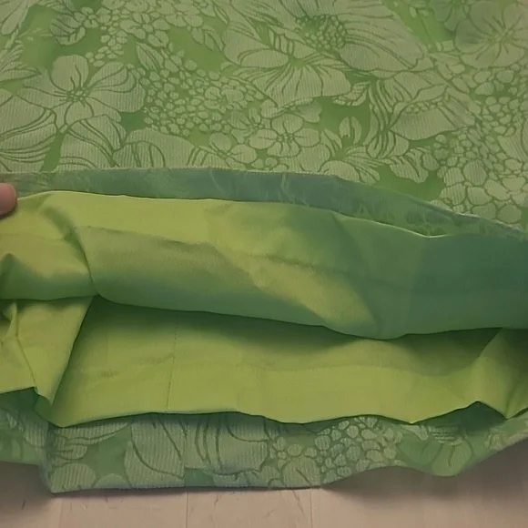 LIKE NEW VTG 1960s Handmade Mod Bright Green Go-go Floral Print Mini Dress - Picture 4 of 17